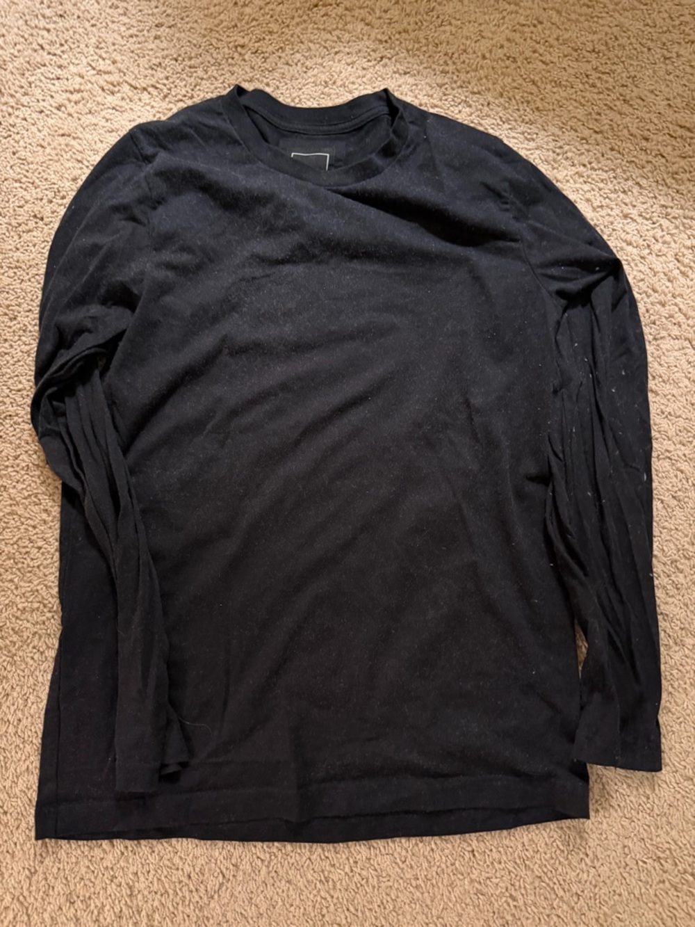Black Long-Sleeve Crewneck Shirt